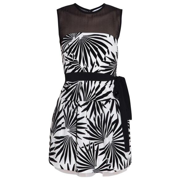 Diane Von Furstenberg Dresses & Skirts - Diane Von Furstenberg DVF Floral Mesh Yarra Habotai Black White Dress 0 XS $598